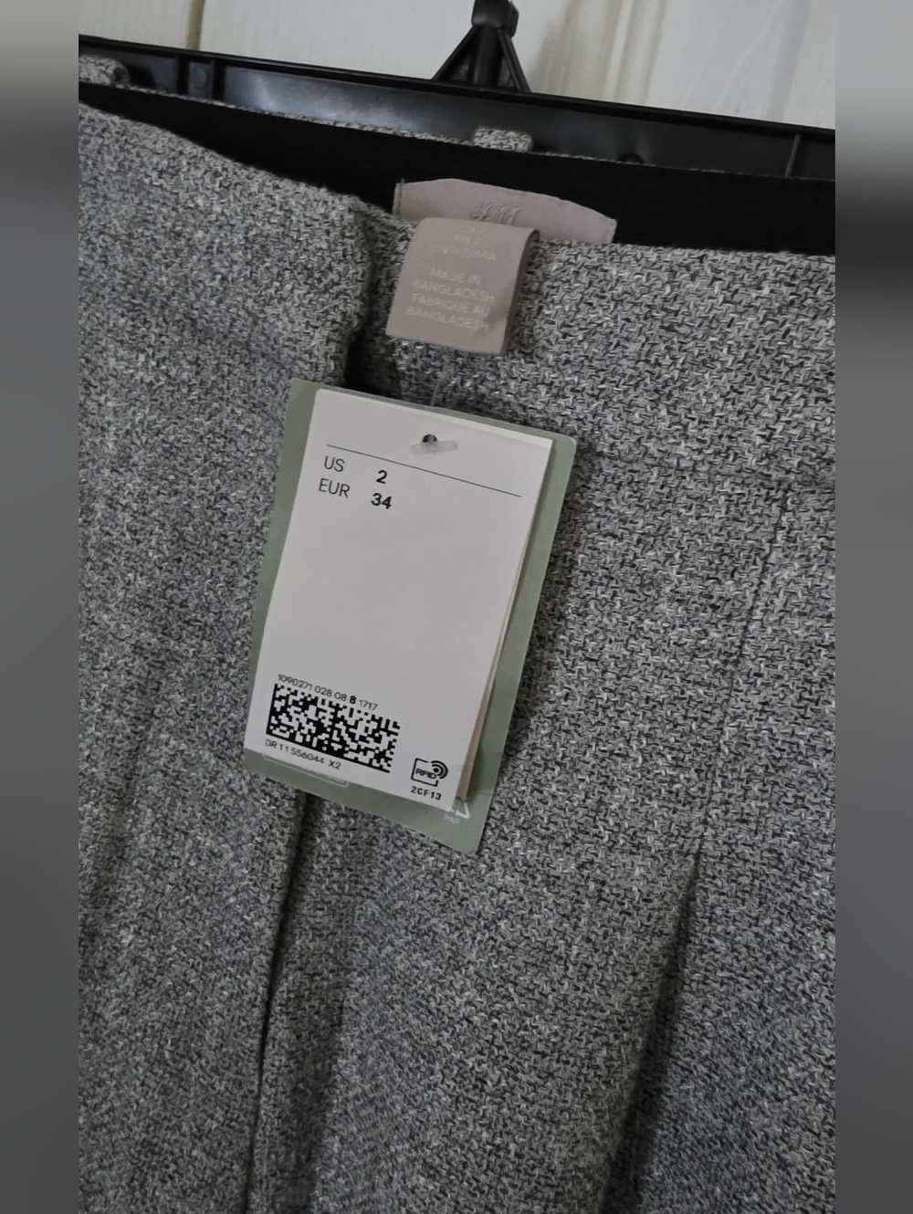 High-Waisted NWT Wide-Leg Gray Trousers In Gray melange Size 2 - Picture 6 of 11